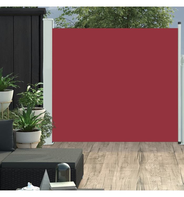 Auvent latéral rétractable de patio 170x300 cm Rouge | Mobilier & Déco