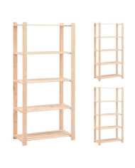 Étagères de rangement à 5 niveaux 3 pcs 80x38x170 cm Pin 250 kg | Mobilier & Déco