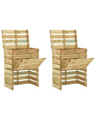 Composteur de jardin à lattes 2 pcs 80x50x100 cm Pin imprégné | Mobilier & Déco