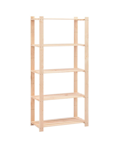 Étagère de stockage 5 niveaux 80x38x170 cm Pin solide 250 kg | Mobilier & Déco