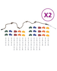 Pierres d'escalade avec corde 50 pcs Multicolore | Mobilier & Déco
