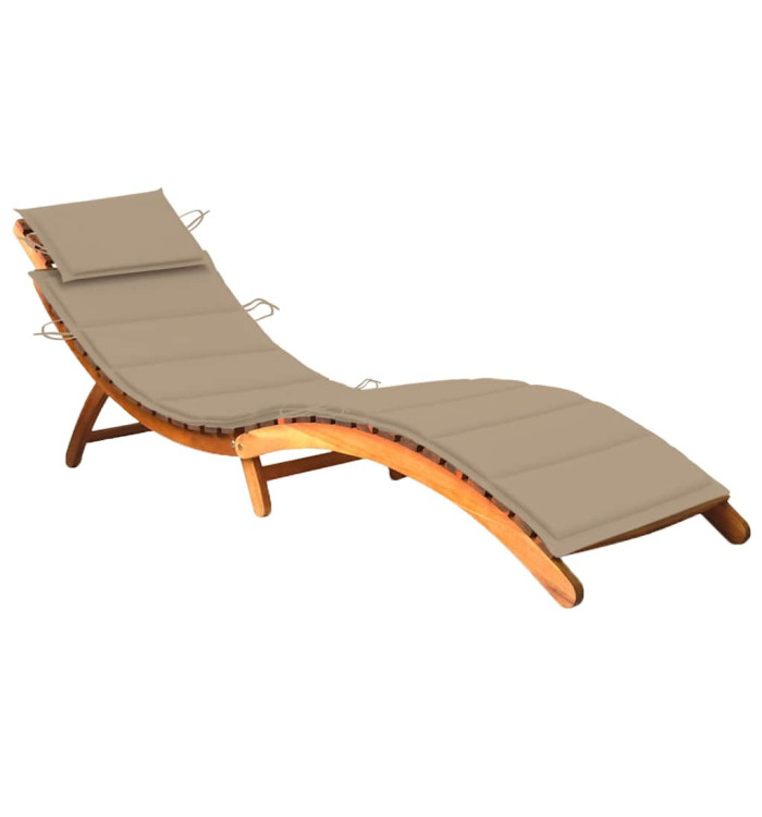 Chaise longue de jardin avec coussin Bois d'acacia solide | Mobilier & Déco