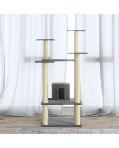 Arbre à chat avec griffoirs en sisal Gris clair 110 cm | Mobilier & Déco
