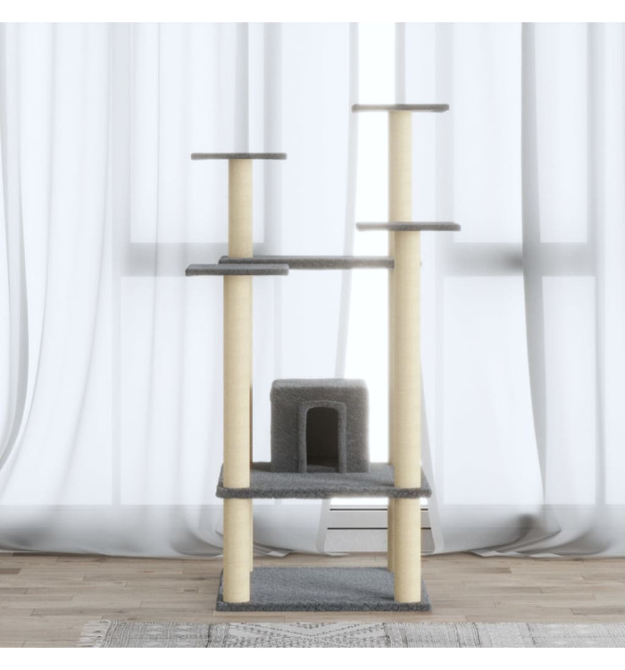 Arbre à chat avec griffoirs en sisal Gris clair 110 cm | Mobilier & Déco