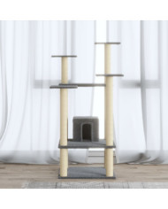 Arbre à chat avec griffoirs en sisal Gris clair 110 cm | Mobilier & Déco