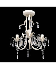 Lustre suspendu à cristaux Blanc élégant | Mobilier & Déco