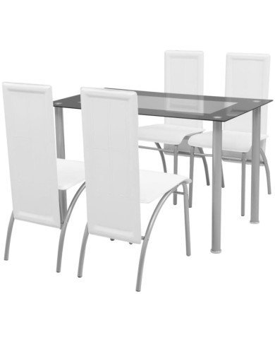 Jeu de salle à manger 5 pcs Blanc | Mobilier & Déco