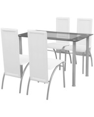 Jeu de salle à manger 5 pcs Blanc | Mobilier & Déco