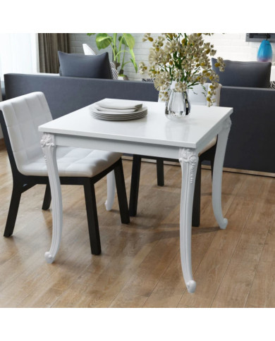 Table à manger 80x80x76 cm blanc brillant | Mobilier & Déco