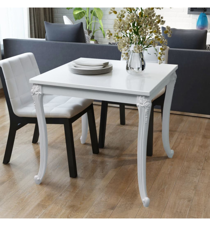 Table à manger 80x80x76 cm blanc brillant | Mobilier & Déco