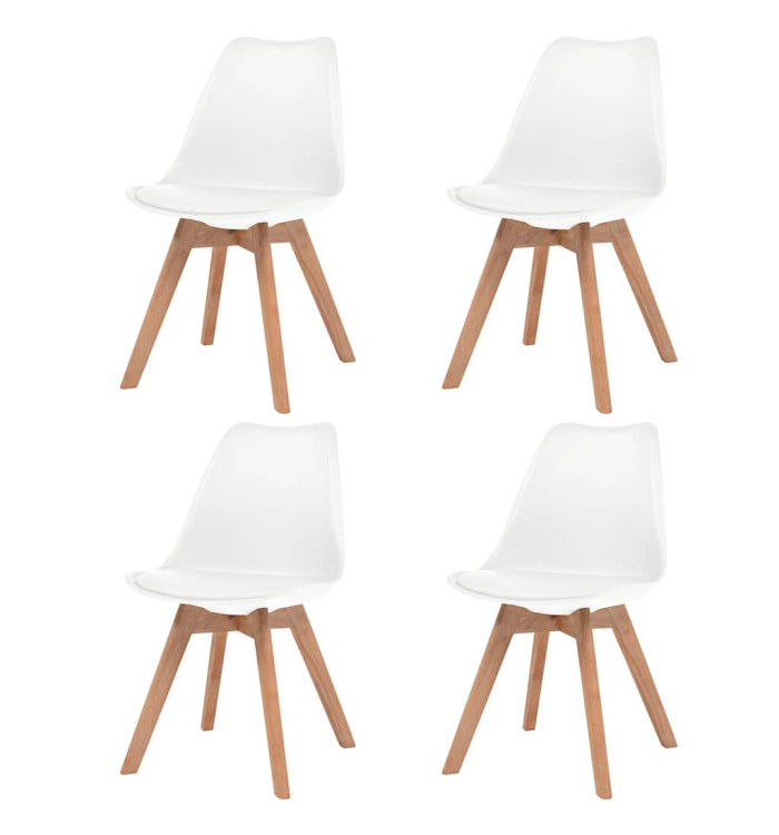 Chaises à manger lot de 4 Blanc Plastique | Mobilier & Déco
