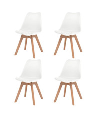 Chaises à manger lot de 4 Blanc Plastique | Mobilier & Déco