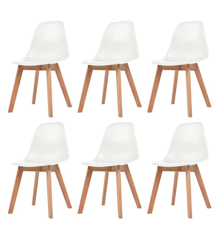 Chaises à manger lot de 6 Blanc Plastique | Mobilier & Déco