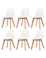 Chaises à manger lot de 6 Blanc Plastique | Mobilier & Déco