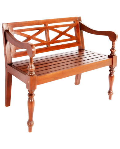 Banc Batavia 98 cm Bois d'acajou massif Marron foncé | Mobilier & Déco
