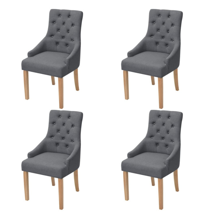 Chaises à manger lot de 4 gris foncé tissu | Mobilier & Déco