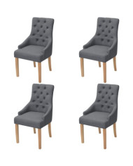 Chaises à manger lot de 4 gris foncé tissu | Mobilier & Déco