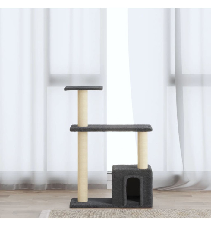 Arbre à chat avec griffoirs en sisal Gris foncé 70 cm | Mobilier & Déco