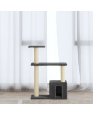Arbre à chat avec griffoirs en sisal Gris foncé 70 cm | Mobilier & Déco
