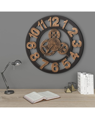 Horloge murale Métal 58 cm Doré et noir | Mobilier & Déco