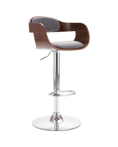 Tabouret de bar Contreplaqué et tissu gris | Mobilier & Déco