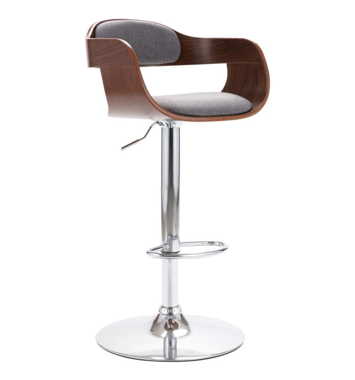 Tabouret de bar Contreplaqué et tissu gris | Mobilier & Déco