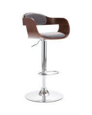 Tabouret de bar Contreplaqué et tissu gris | Mobilier & Déco