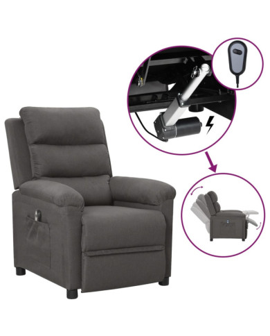 Fauteuil inclinable électrique Gris foncé Tissu | Mobilier & Déco