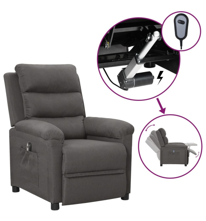 Fauteuil inclinable électrique Gris foncé Tissu | Mobilier & Déco