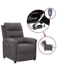 Fauteuil inclinable électrique Gris foncé Tissu | Mobilier & Déco