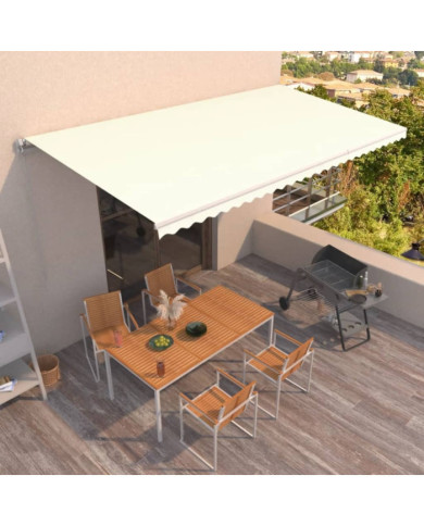 Auvent manuel rétractable 600x350 cm Crème | Mobilier & Déco