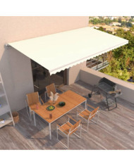 Auvent manuel rétractable 600x350 cm Crème | Mobilier & Déco