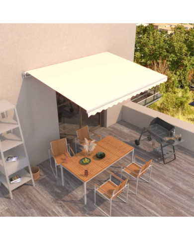 Auvent manuel rétractable 450x350 cm Crème | Mobilier & Déco