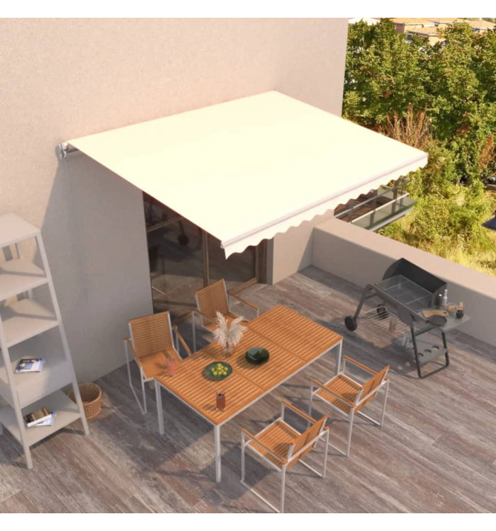Auvent manuel rétractable 450x350 cm Crème | Mobilier & Déco