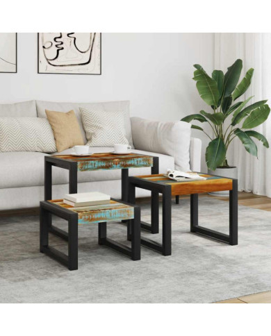 Tables gigognes 3 pcs Bois de récupération massif | Mobilier & Déco