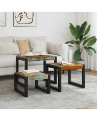 Tables gigognes 3 pcs Bois de récupération massif | Mobilier & Déco