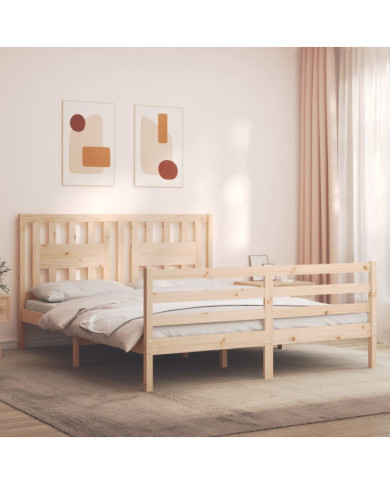 Cadre de lit sans matelas 160x200 cm bois massif | Mobilier & Déco