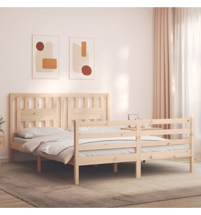 Cadre de lit sans matelas 160x200 cm bois massif | Mobilier & Déco