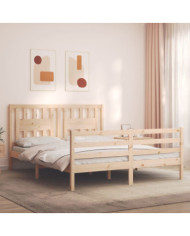 Cadre de lit sans matelas 160x200 cm bois massif | Mobilier & Déco