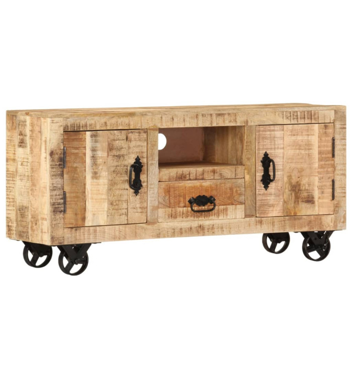 Meuble TV Bois de manguier brut 110x30x50 cm | Mobilier & Déco