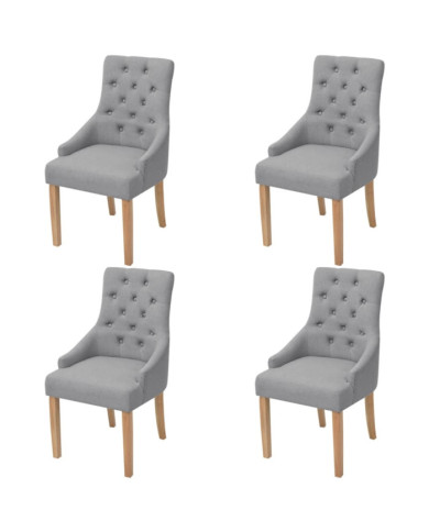 Chaises à manger lot de 4 gris clair tissu | Mobilier & Déco