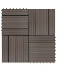 Carreau de terrasse 11 pcs WPC 30 x 30 cm 1 m² Marron foncé | Mobilier & Déco