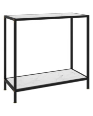 Table console Blanc 80x35x75 cm Verre trempé | Mobilier & Déco