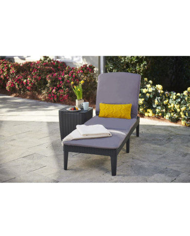 Keter Chaise longue avec coussin Jaipur Graphite | Mobilier & Déco