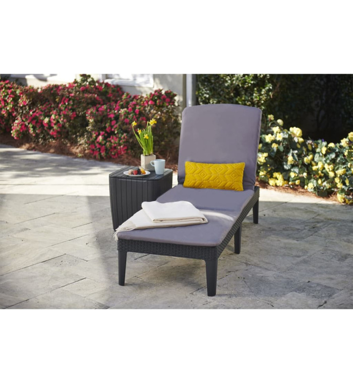 Keter Chaise longue avec coussin Jaipur Graphite | Mobilier & Déco