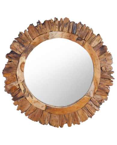 Miroir mural 60 cm Teck Rond | Mobilier & Déco