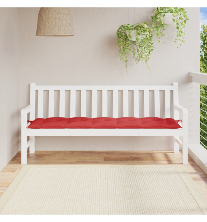 Coussin de banc de jardin rouge 180x50x7 cm tissu oxford | Mobilier & Déco