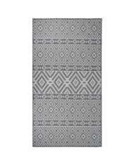 Tapis à tissage plat d'extérieur 80x150 cm Rayures bleues | Mobilier & Déco
