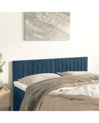 Têtes de lit 2 pcs Bleu foncé 72x5x78/88 cm Velours | Mobilier & Déco