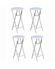 Table de bar 4 pcs avec dessus de table en MDF Blanc | Mobilier & Déco